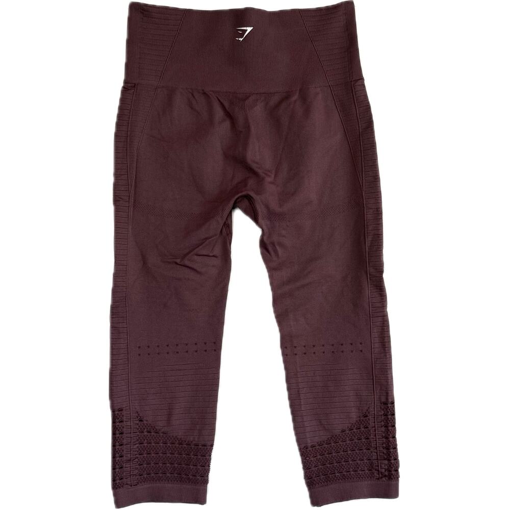 GYMSHARK Cropped Yoga Pants Women's Size XS High Waist Leggings Wine